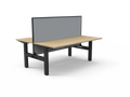 Rapidline Boost Static Back to Back Workstation 1500 x 750mm with Screen Natural Oak / Black Satin