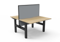 Rapidline Boost Static Back to Back Workstation 1200 x 750mm with Screen Natural Oak / Black Satin