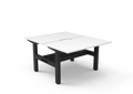 Rapidline Boost Static Back to Back Workstation 1200 x 750mm with Cable Tray Natural White / Black Satin