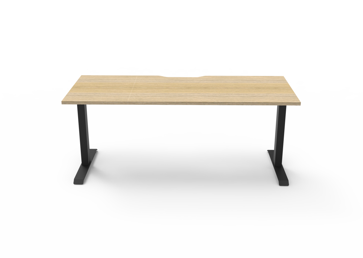 Rapidline Boost Static Single Sided Workstation 1800 x 750mm Natural Oak / Black Satin