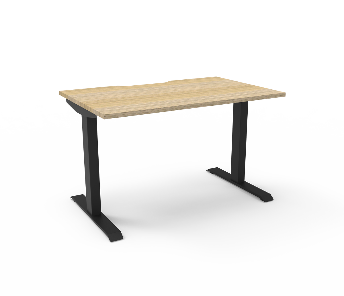 Rapidline Boost Static Single Sided Workstation 1200 x 750mm Natural Oak / Black Satin
