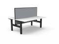 Rapidline Boost Static Back to Back Workstation 1500 x 750mm with Screen Natural White / Black Satin