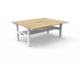 Rapidline Boost Static Back to Back Workstation 1500 x 750mm with Cable Tray Natural Oak / White Satin