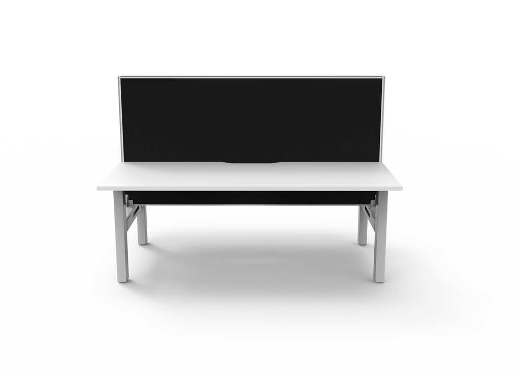 Rapidline Boost Static Back to Back Workstation 1800 x 750mm with Screen Natural White / White Satin