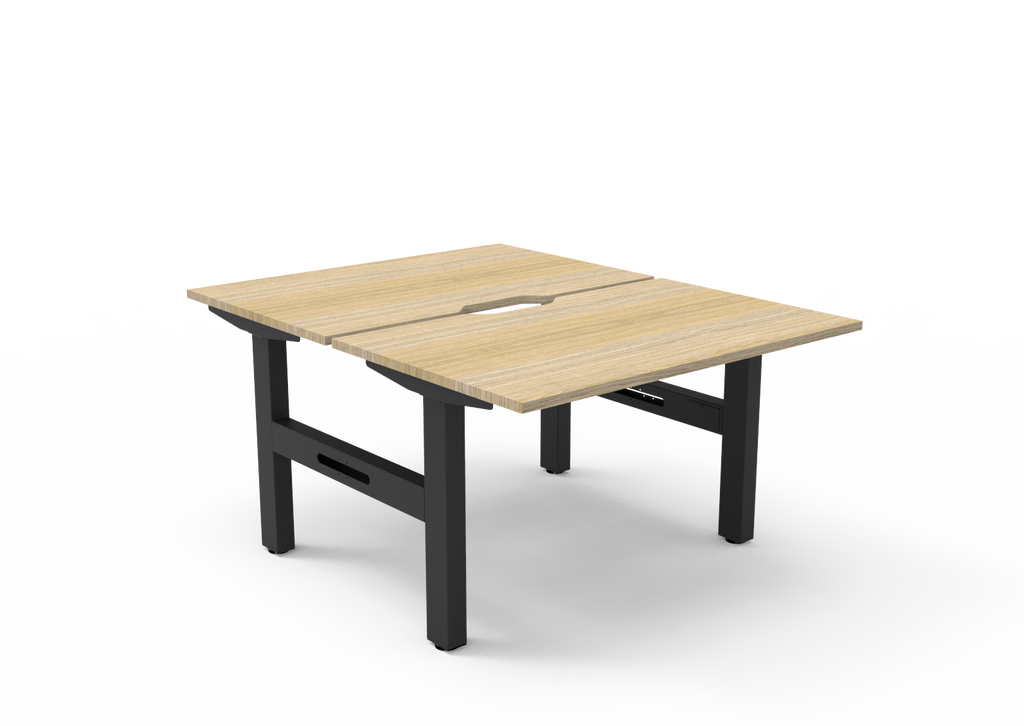 Rapidline Boost Static Back to Back Workstation 1200 x 750mm Natural Oak / Black Satin