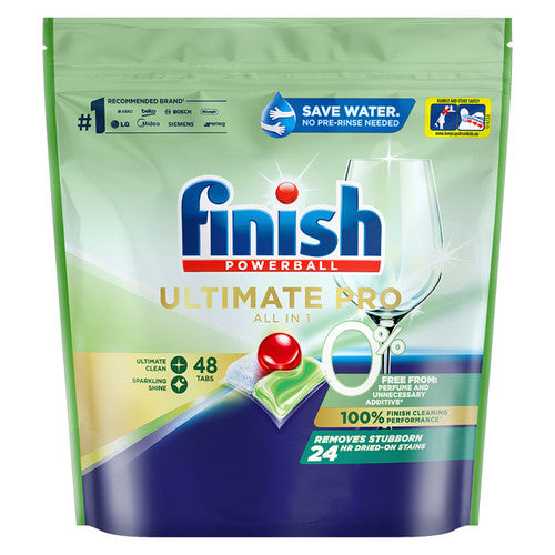 Finish Ultimate Pro All in 1 0% Dishwasher Tablets 48s x 6