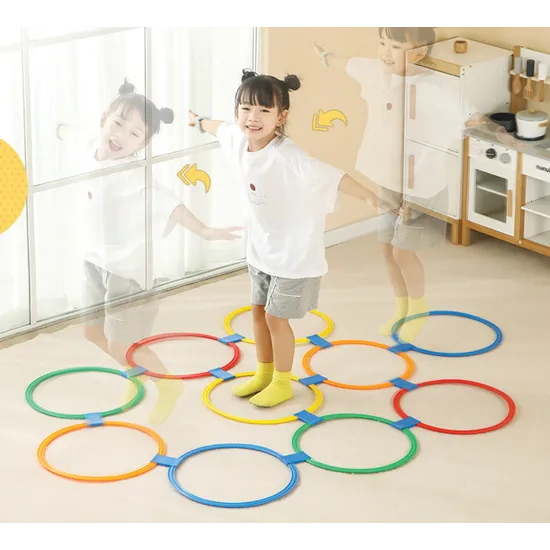 Jumping Ring Game Set 10 Colourful Rings with Activity Guide