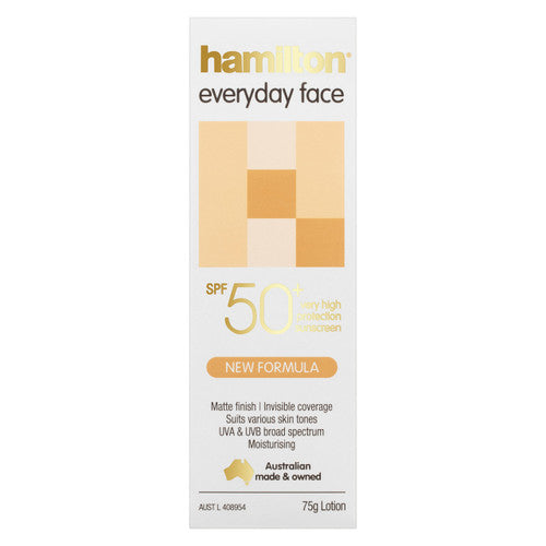 Hamilton Everyday Face SPF50+ Sunscreen Cream 75g Pack of 6