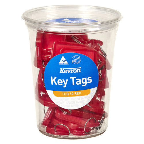 Kevron ID5 Key Tags Red Disposable Tub of 50