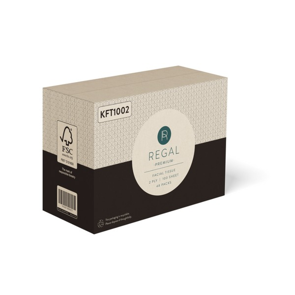 Regal Facial Tissue 2 Ply 100 Sheets Box of 48