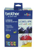 Brother LC38CL3PK Ink Cartridge Triple Pack Cyan Magenta Yellow 260 Pages Each
