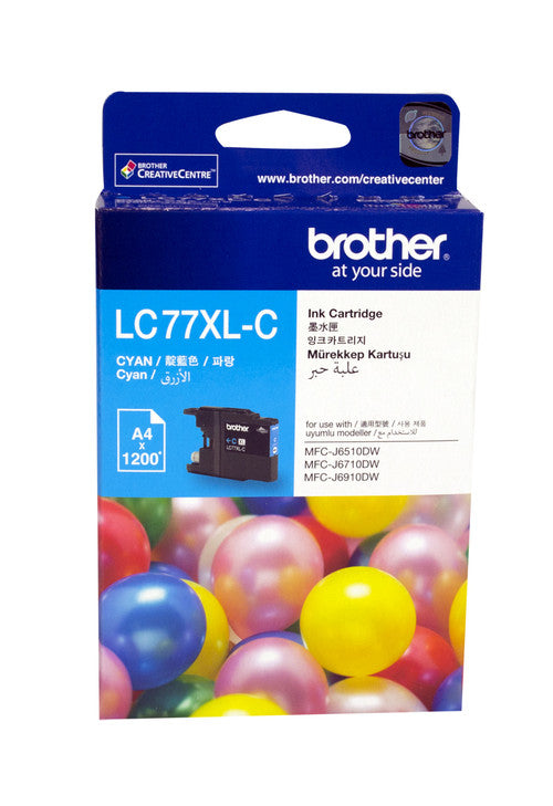 Brother LC77XLC Super High Yield Ink Cartridge 1200 Pages Cyan