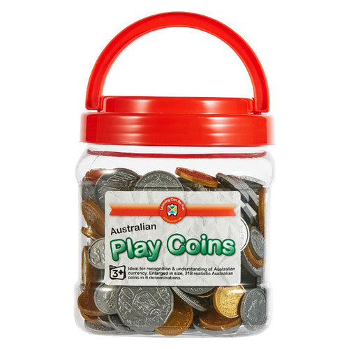 Learning Can Be Fun Play Money Coin Jar with 342 Assorted Coins