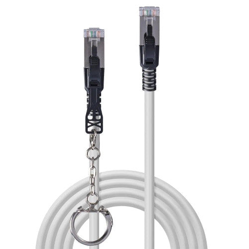 Lindy 1.5m Cat6A S/FTP Locking Network Cable Grey