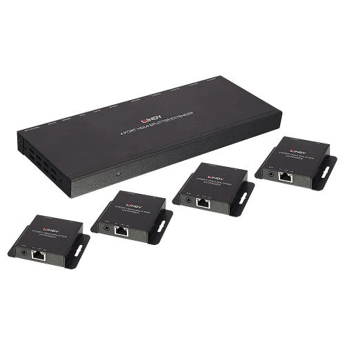 Lindy 70m Cat6 4 Port HDMI 4K30 and IR Splitter Extender with Loop Out
