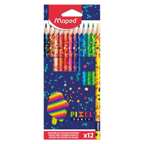 Maped Pixel Party Coloured Pencils Assorted Pack of 12 Box of 12