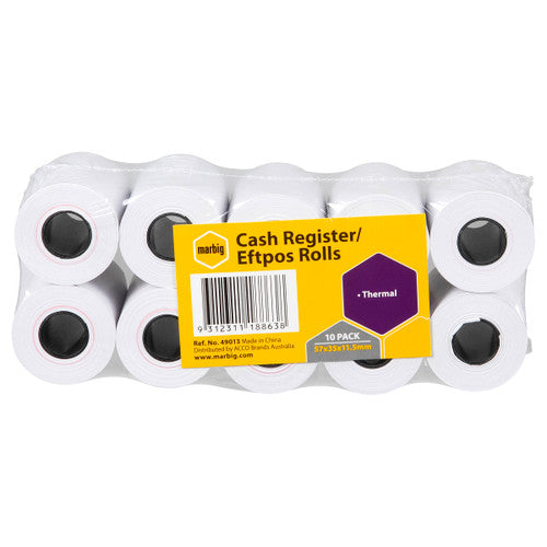 Marbig Cash Register Roll Thermal 57 x 35 x 11.5mm Pack of 10