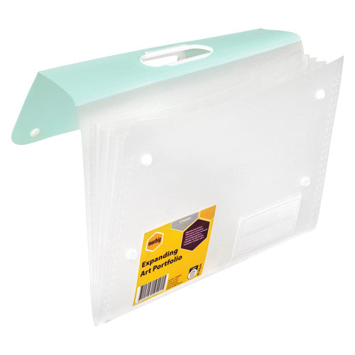 Marbig Expanding Art Portfolio A3 with Handle Pastel Assorted