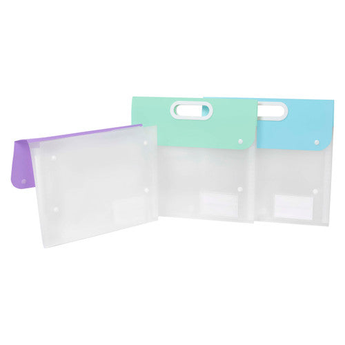 Marbig Expanding Art Portfolio A4 with Handle Pastel Assorted