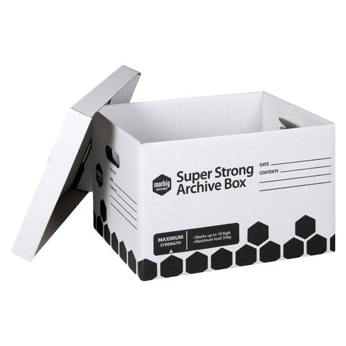 Marbig Super Strong Archive Box White Carton of 12