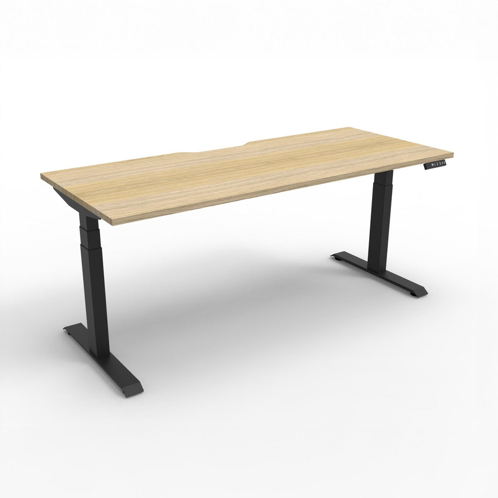 Rapidline Boost Plus Single Sided Workstation 1500 x 750mm Natural Oak / Black Satin
