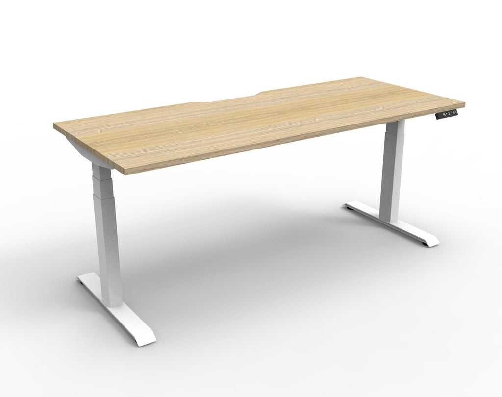 Rapidline Boost Plus Single Sided Workstation 1500 x 750mm Natural Oak / White Satin