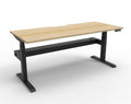 Rapidline Boost Plus Single Sided Workstation 1500 x 750mm with Cable Tray Natural Oak / Black Satin