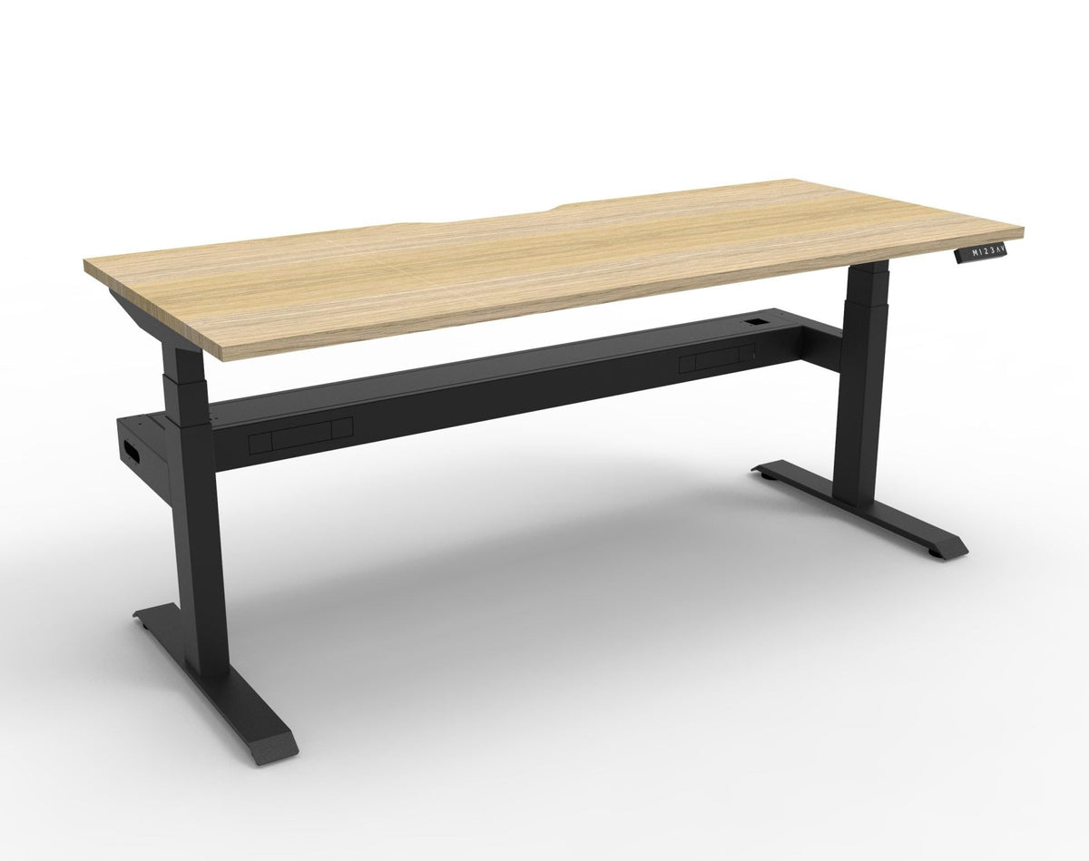 Rapidline Boost Plus Single Sided Workstation 1800 x 750mm with Cable Tray Natural Oak / Black Satin