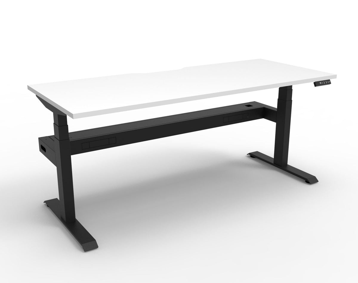 Rapidline Boost Plus Single Sided Workstation 1200 x 750mm with Cable Tray Natural White / Black Satin