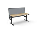 Rapidline Boost Plus Single Sided Workstation 1800 x 750mm with Screen Natural Oak / Black Satin