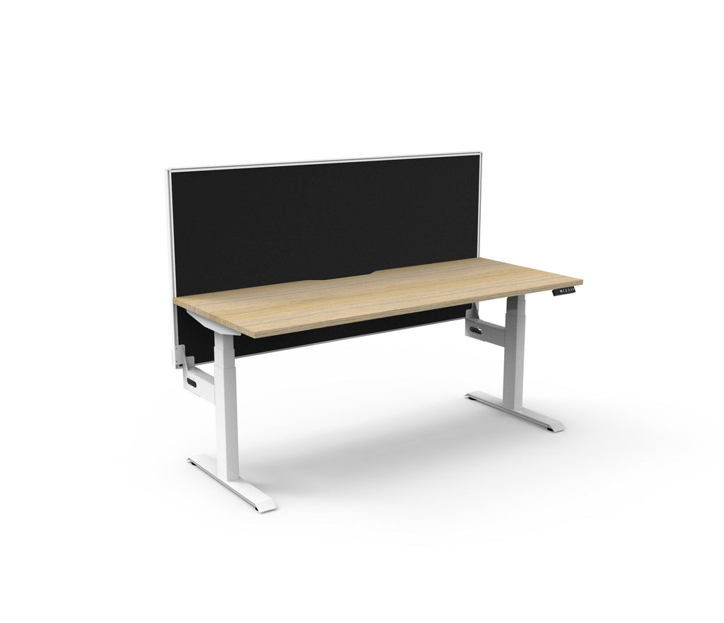 Rapidline Boost Plus Single Sided Workstation 1800 x 750mm with Screen Natural Oak / White Satin