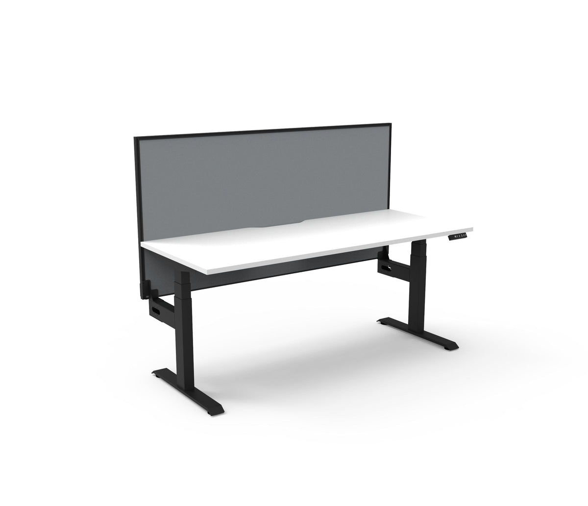Rapidline Boost Plus Single Sided Workstation 1500 x 750mm with Screen Natural White / Black Satin