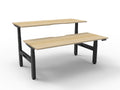 Rapidline Boost Plus Back to Back Workstation 1200 x 750mm Natural Oak / Black Satin