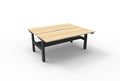 Rapidline Boost Plus Back to Back Workstation 1200 x 750mm with Cable Tray Natural Oak / Black Satin