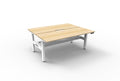 Rapidline Boost Plus Back to Back Workstation 1200 x 750mm with Cable Tray Natural Oak / White Satin