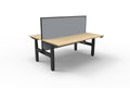 Rapidline Boost Plus Back to Back Workstation 1800 x 750mm with Screen Natural Oak / Black Satin