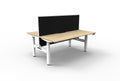 Rapidline Boost Plus Back to Back Workstation 1200 x 750mm with Screen Natural Oak / White Satin