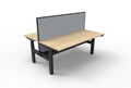 Rapidline Boost Plus Back to Back Workstation 1200 x 750mm with Screen and Cable Tray Natural Oak / Black Satin