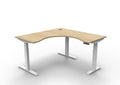 Rapidline Boost Plus Corner Workstation 1500 x 1500 x 750mm Natural Oak / White Satin
