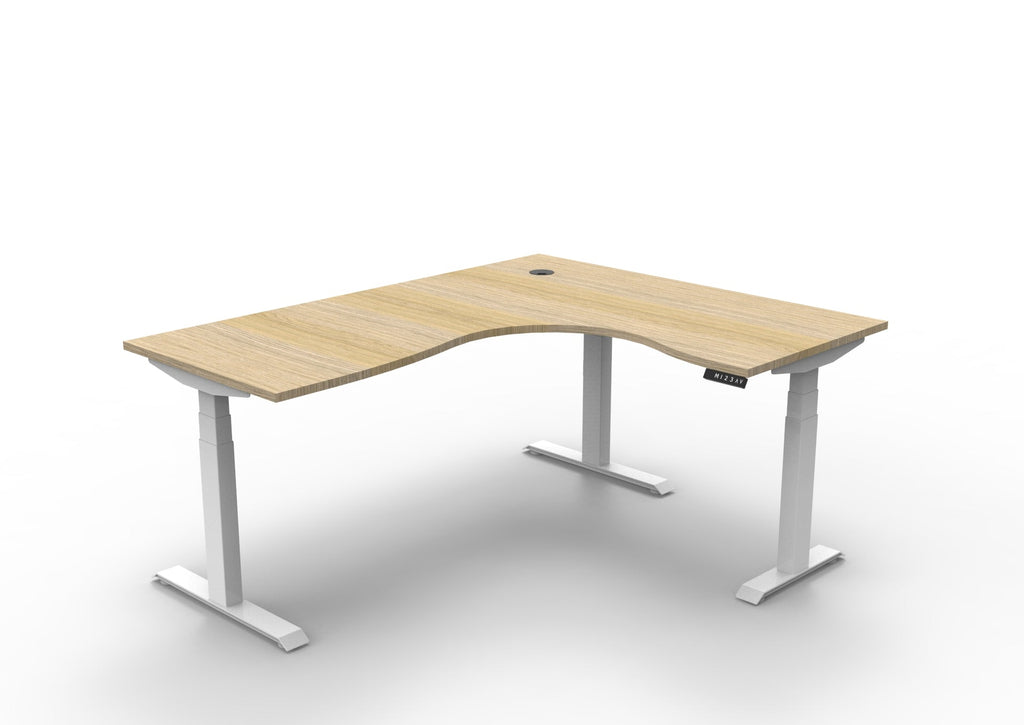 Rapidline Boost Plus Corner Workstation 1800 x 1500 x 750mm Natural Oak / White Satin