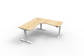 Rapidline Boost Plus Corner Workstation 1800 x 1800 x 750mm Natural Oak / White Satin