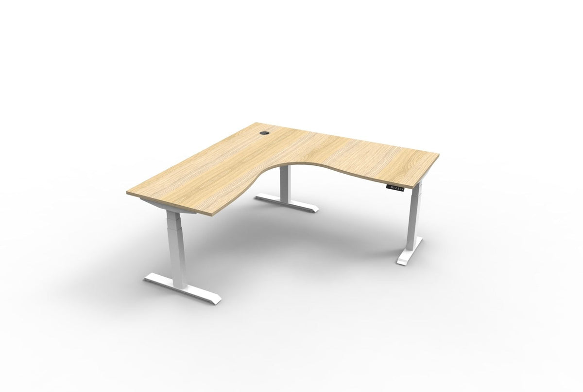 Rapidline Boost Plus Corner Workstation 1800 x 1800 x 750mm Natural Oak / White Satin
