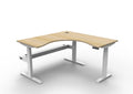 Rapidline Boost Plus Corner Workstation 1500 x 1500 x 750mm with Cable Tray Natural Oak / White Satin