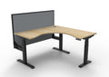 Rapidline Boost Plus Corner Workstation 1500 x 1500 x 750mm with Screen Natural Oak / Black Satin