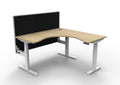Rapidline Boost Plus Corner Workstation 1500 x 1500 x 750mm with Screen Natural Oak / White Satin