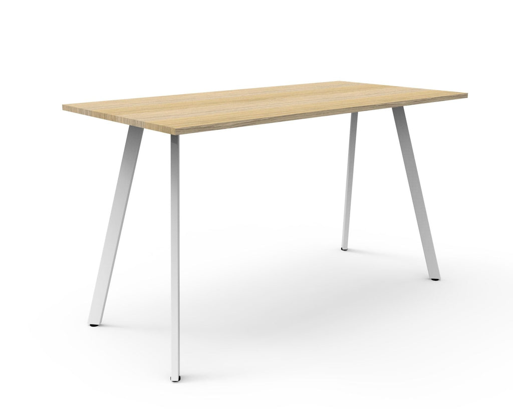 Rapidline Eternity High Bar Table 1800 x 750 x 1050mm Natural White / Black Satin