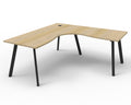 Rapidline Eternity Leg Corner Workstation 1500 x 1500 x 750mm Natural Oak / Black Satin