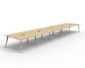 Rapidline Eternity Back to Back 10 Person Workstation 1200 x 750mm Natural Oak / White Satin