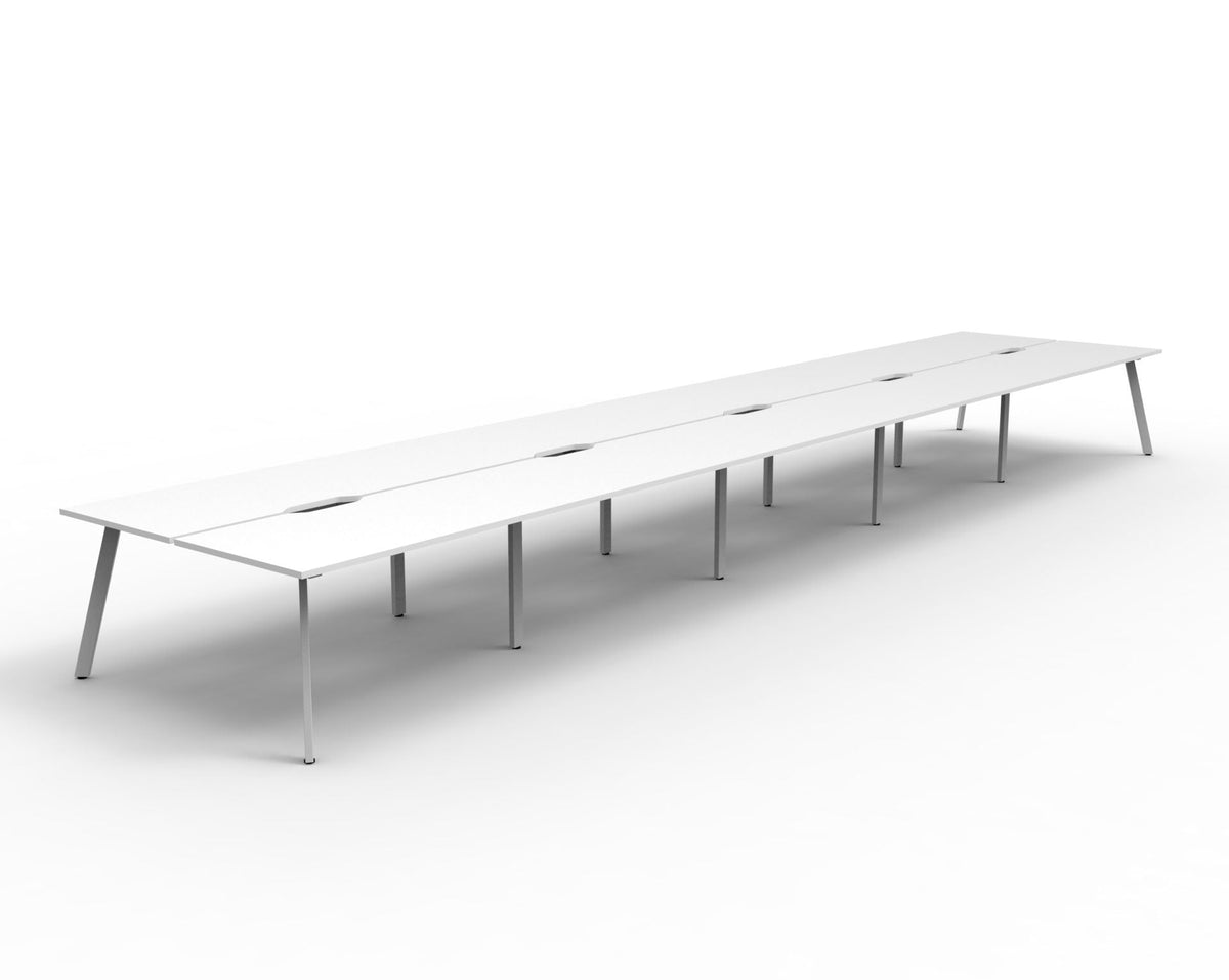 Rapidline Eternity Back to Back 10 Person Workstation 1500 x 750mm Natural White / White Satin