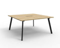 Rapidline Eternity Back to Back 2 Person Workstation 1500 x 750mm Natural Oak / Black Satin
